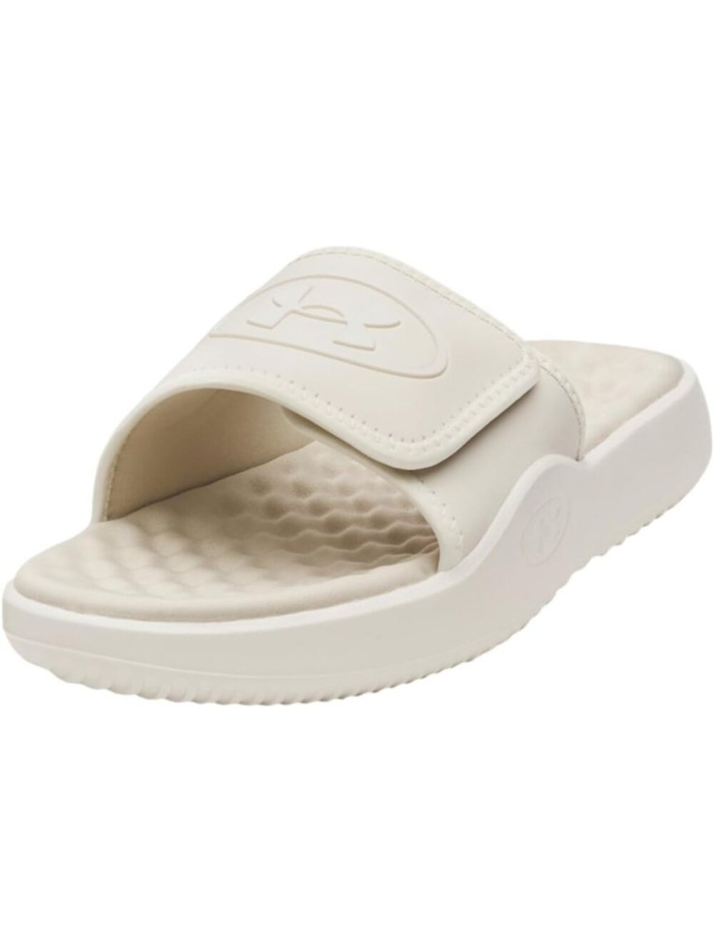 Men's Beige Solid Ignite Pro Slide Comfort Soft Rubber Slip On Flat Sandal Shoes